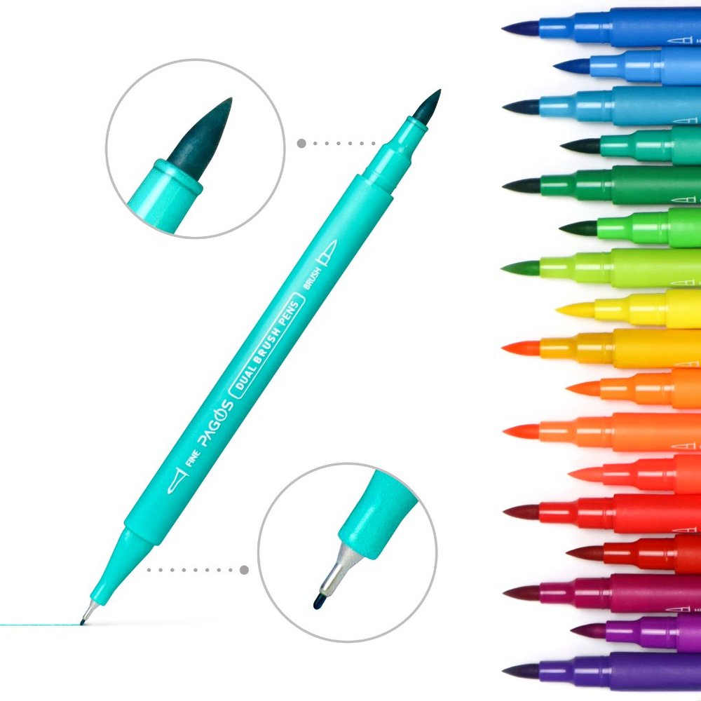 120 Colors Dual Tip Brush Pens Art  Markers Set - Picture 3 of 8